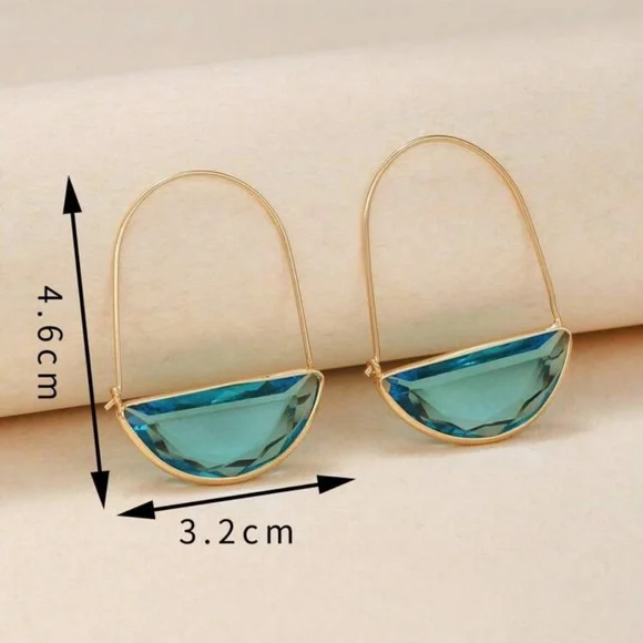 💎 Gemstone Hoop Earrings 💎 - Picture 3 of 6